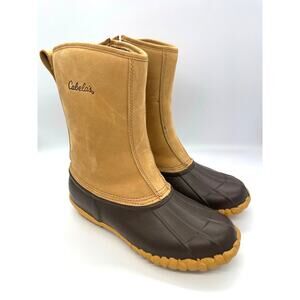 Cabela's Men's Leather Upper Insulated Waterproof Duck Boots w/ Side Zip Size 9